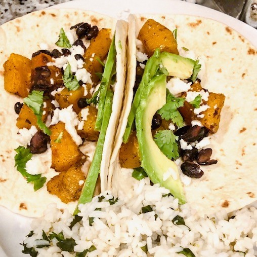 Butternut Squash and Black Bean Tacos